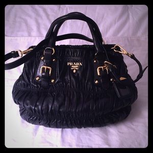 Prada Black Nappa Gaufre Satchel Bag